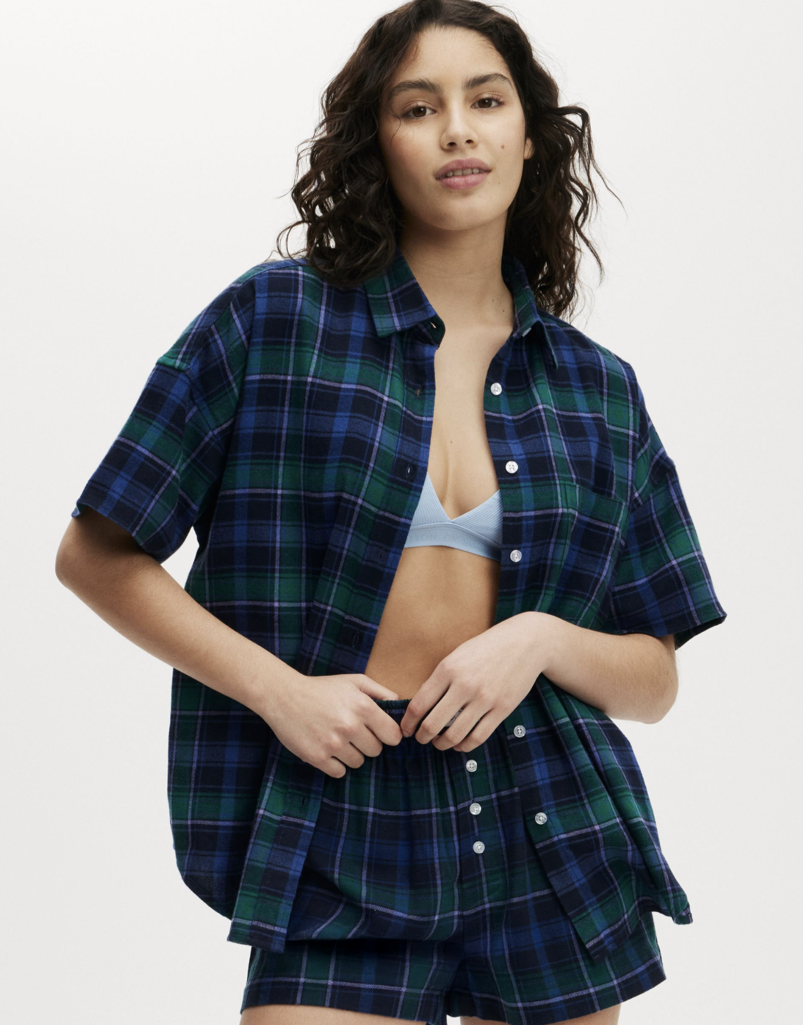 Flannel Boyfriend Short Sleeve Shirt