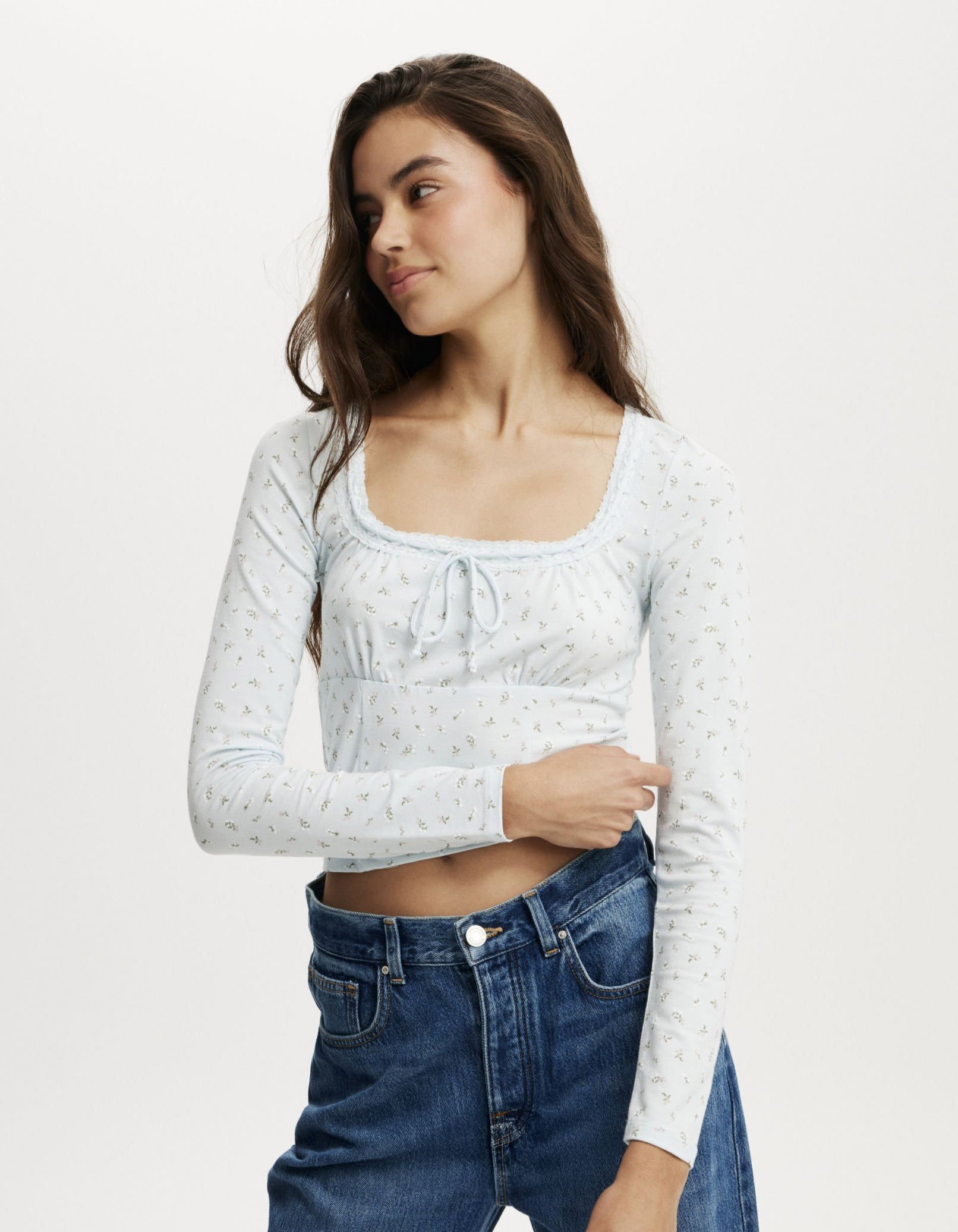 Annie Lace Tie Long Sleeve