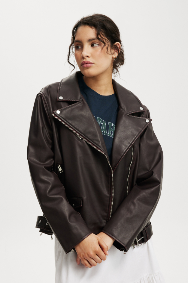 Chaqueta biker de cuero sintético Roman