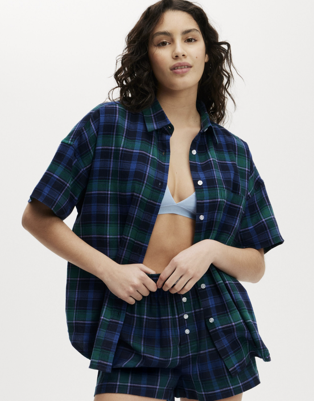 Flannel Boyfriend Short Sleeve Shirt