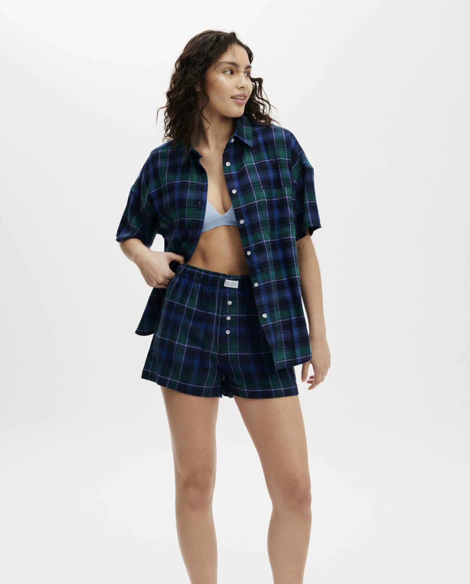 Flannel Boyfriend Short Sleeve Shirt