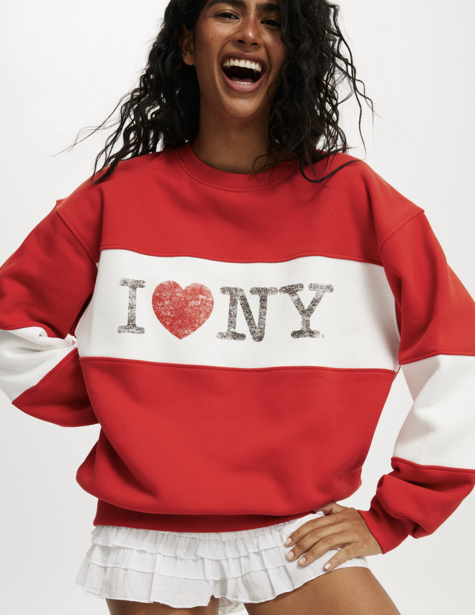I Love NY Graphic Crew Sweatshirt