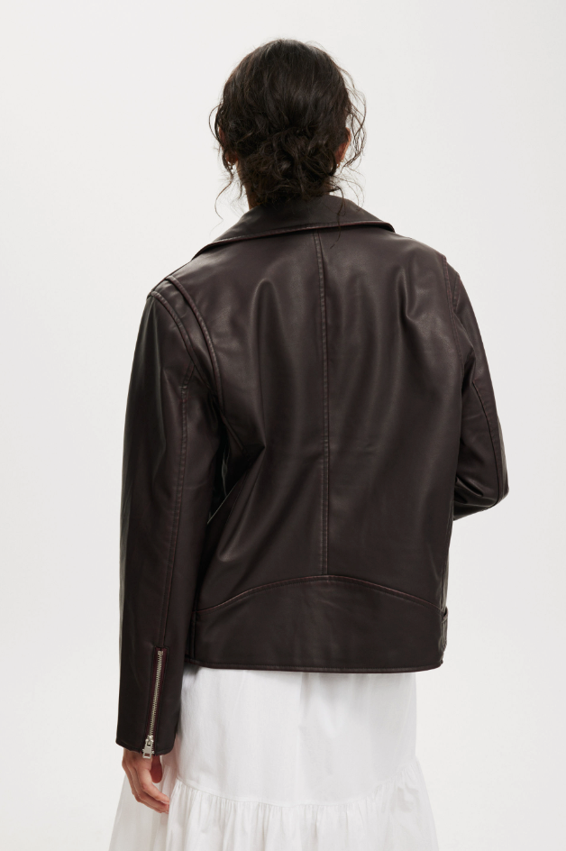 Chaqueta biker de cuero sintético Roman