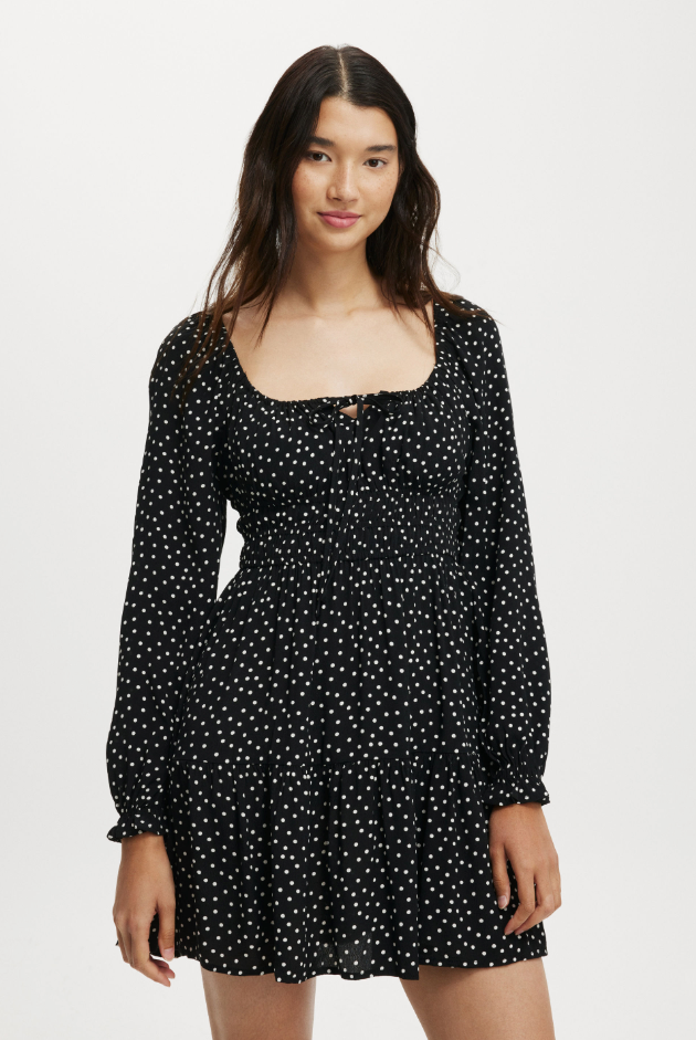 Vestido mini Valerie de manga larga